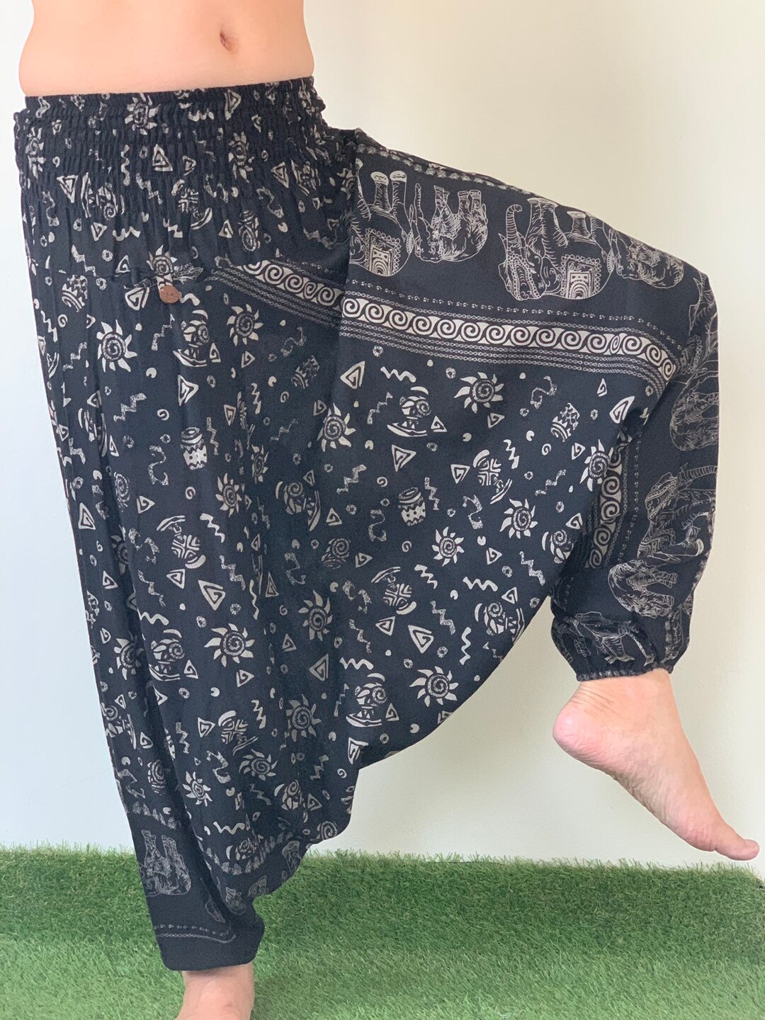 ALADDIN HAREM HIGH CROTCH PANTS BLACK