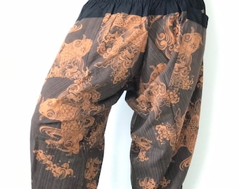 HC0557 Samurai Pants - Elastic Waistband, Mens Japanese Samurai