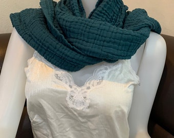 CS0007 Long Scarf, Lightweight Scarf Cotton Gauze, Neck Scarf, 100% Cotton