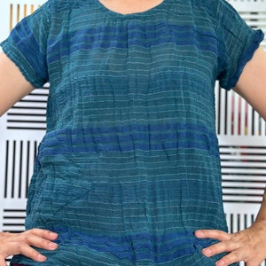 CG0507 Muslin Layer Gauze  Blouse,Textured/gauze cotton Top, Women&#39;s Cotton Gauze Top / Short Sleeve Top,Women&#39;s Blouse.