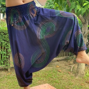 HR0189 Aladdin Pants, Harem Pants 100% Cotton Harem Pants Unisex Low Crotch Yoga Trousers
