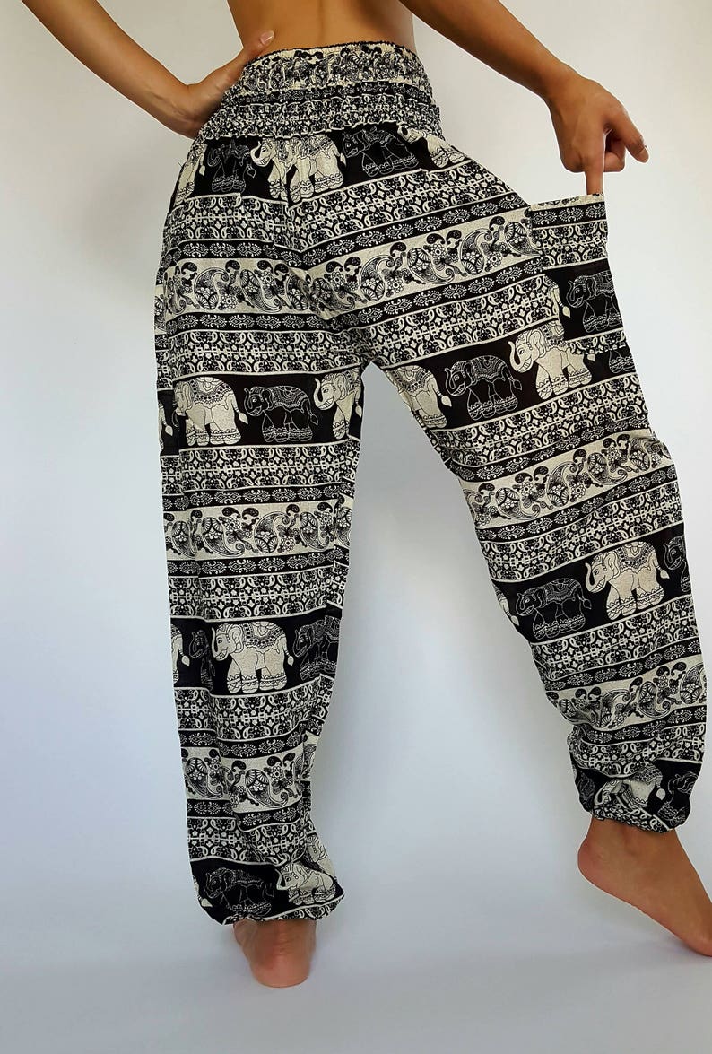 SM0078 Thai Genie Pants Comfy Trouser, Gypsy Pants Rayon Pants,Aladdin Pants Maxi Pants Boho Pants image 3