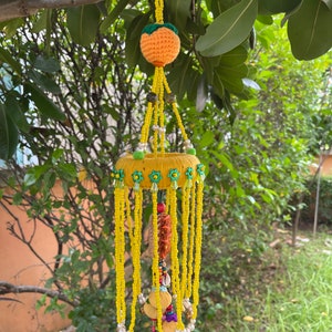MB0282 Handmade Mobile Hanging for Home Decor, Mobiles,Baby mobile,Hanging colorful beads, boho mobile , Design cute Pom Pom decorate