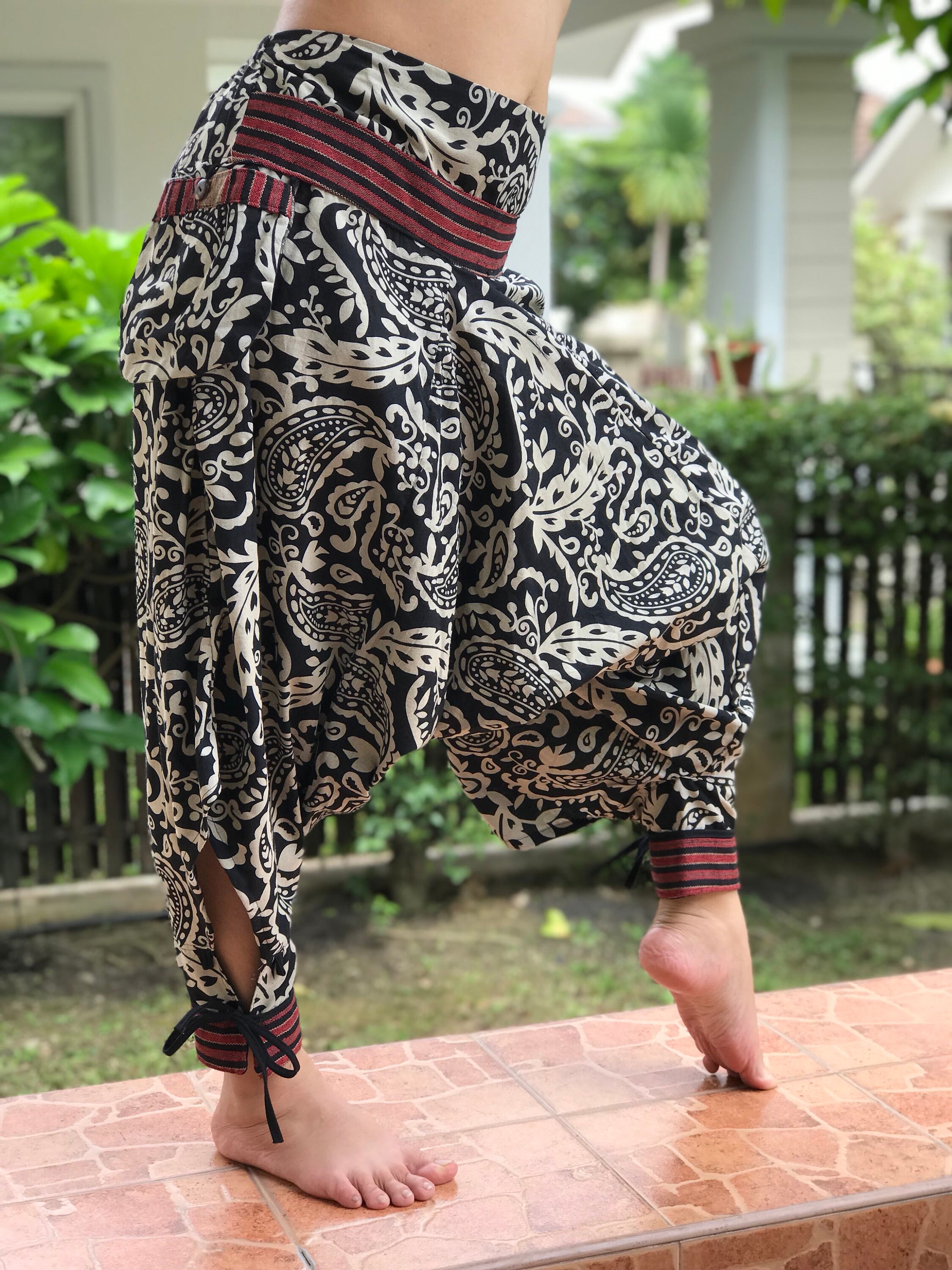 harem pants with ankle straps