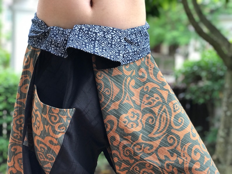 SR0677 Samurai Pants Harem pants have fisherman pants style wrap around waist
