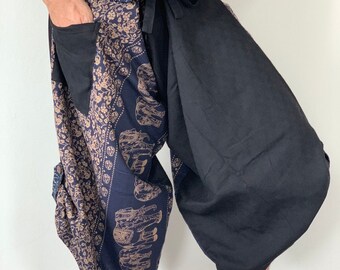 SR0069 Samurai Pants Harem pants have fisherman pants style wrap around waist