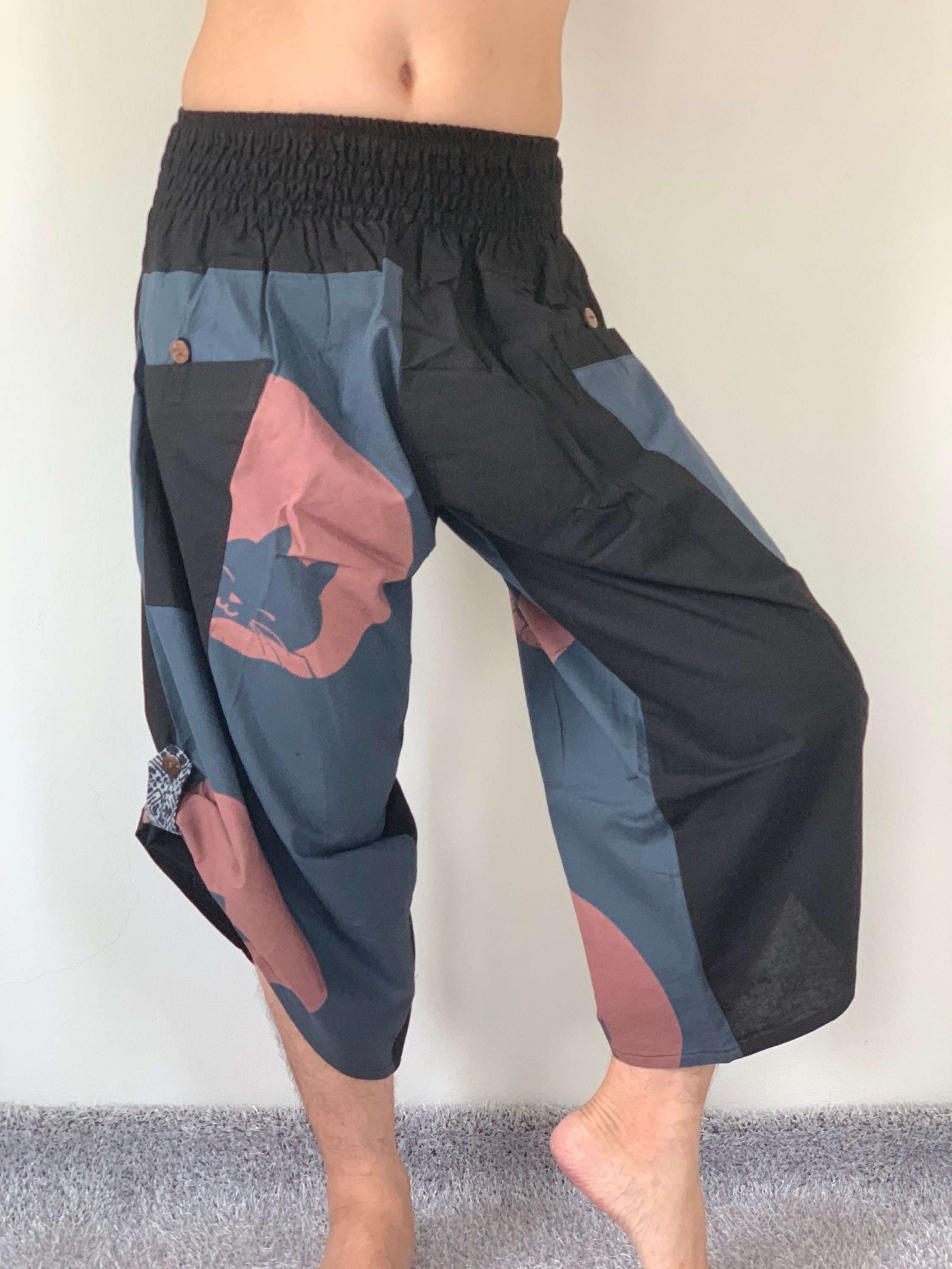 サルセーションウェア dark blue Sサイズ BT0237 Unisex Samurai Pants, Elsstic Waist Samurai Pants
