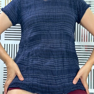 CG0515 Muslin Gauze  Blouse,Textured/gauze cotton Top, Women&#39;s Cotton Gauze Top / Short Sleeve Top,Women&#39;s Blouse.