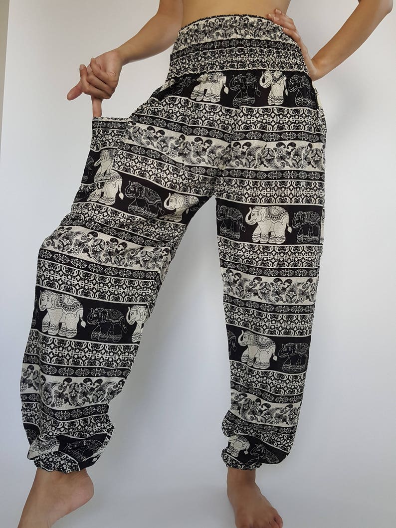 SM0078 Thai Genie Pants Comfy Trouser, Gypsy Pants Rayon Pants,Aladdin Pants Maxi Pants Boho Pants image 4