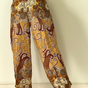 CH0056 Rope and Elastic Waist Lady pants - bohemian clothing women yoga pants harem pants hippie trousers