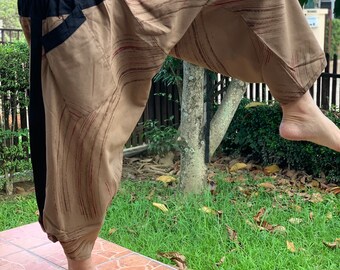 HC0919 Thai Men, Samurai Pants,handmade Pants, Thick Smock Waist
