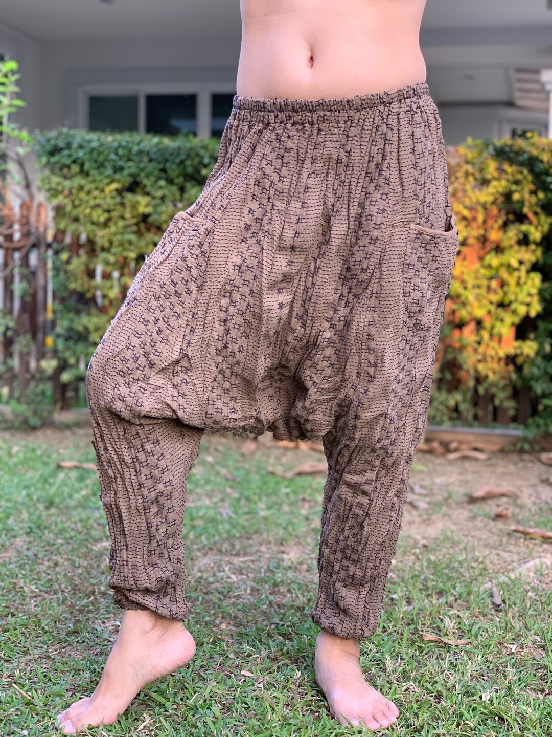 CG0331 Stitch Woven Cotton Gauze Harem Pants, Super Soft Baggy CG0331 Stitch Woven Cotton Gauze Harem Pants, Super Soft Baggy