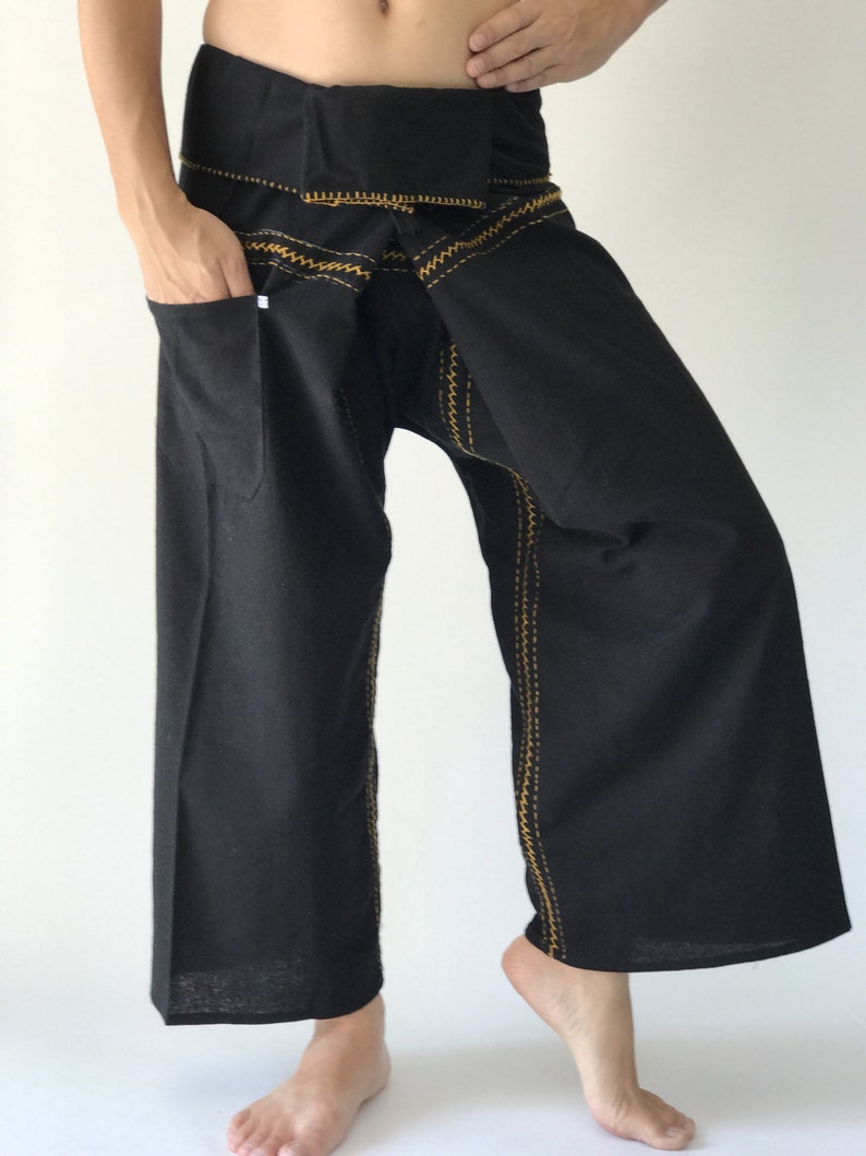 FZ0016 Light Purple Hand Sewing Inseam design for Thai Fisherman Pants Wide Leg pants, Wrap pants, Unisex pants image 2