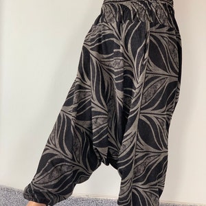 HR0101 Aladdin Pants, Harem Pants 100% Cotton Harem Pants Unisex Low Crotch Yoga Trousers