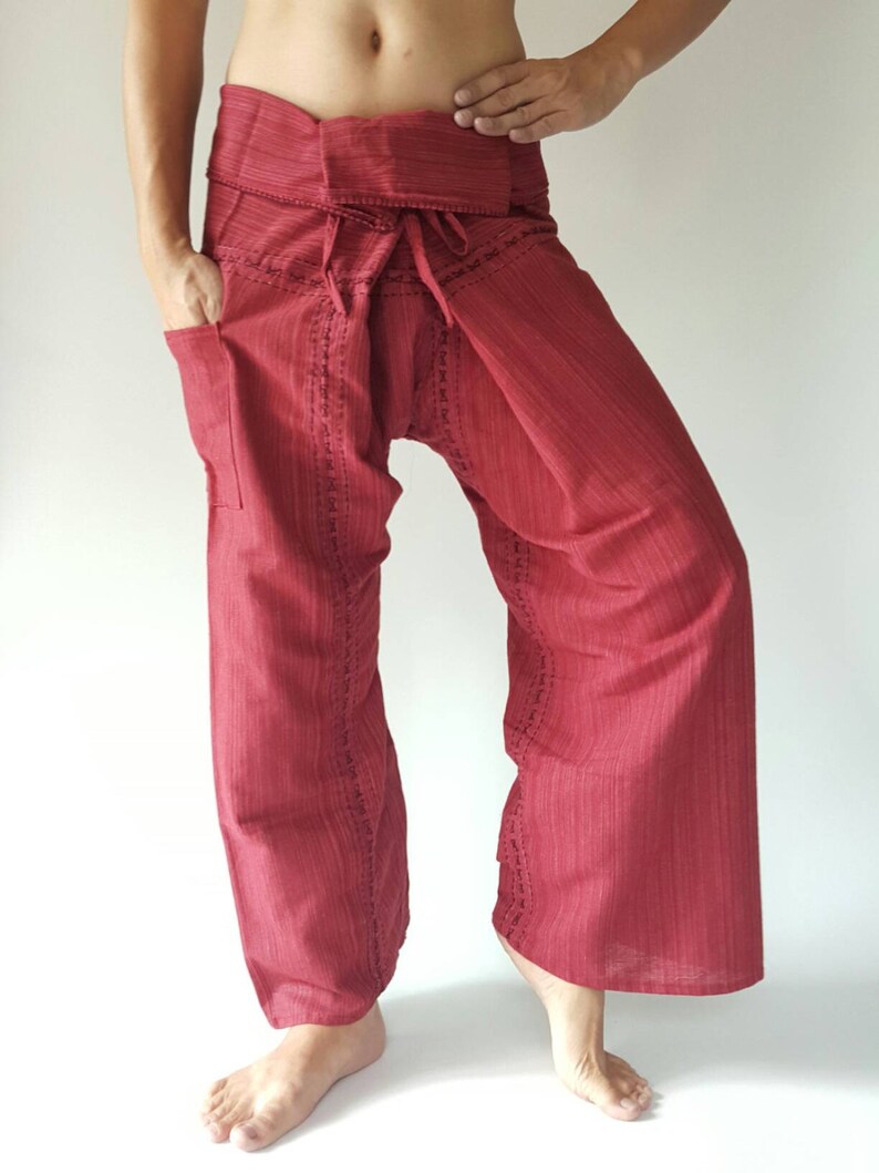 TC8003 Hand Sewing Inseam design for Thai Fisherman Pants Wide Leg pants Wrap pants Unisex pants