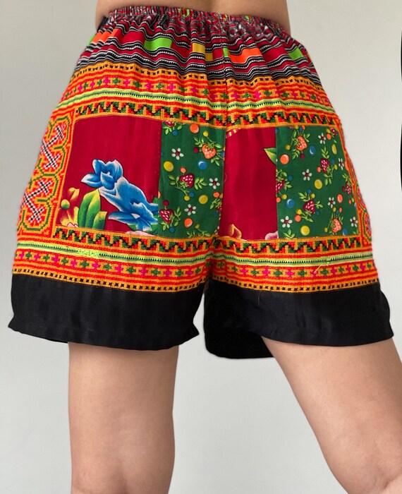SH0057 Hmong Elastic Waist Short Pants, Thailand Hmong Hill