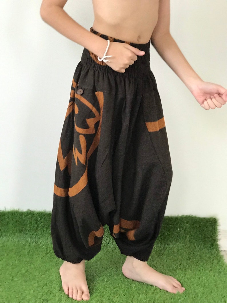 KD0305 Kids Samurai Pants Harem Pants Unisex Low Crotch Yoga Trousers,