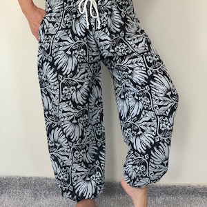 CH0207 Yoga-massagebroek voor heren, Thaise yogabroek met elastische taille voor eenvoudig verstelbare pasvorm