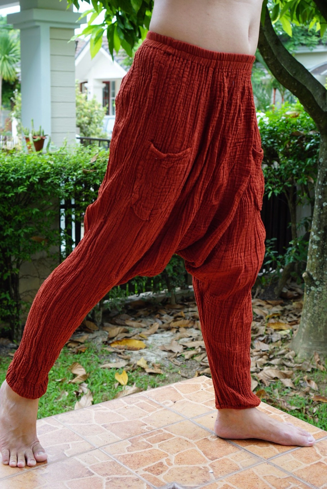 CG0071 Soft Cotton Gauze Harem Pants Gauze Baggy Unisex Harem Etsy