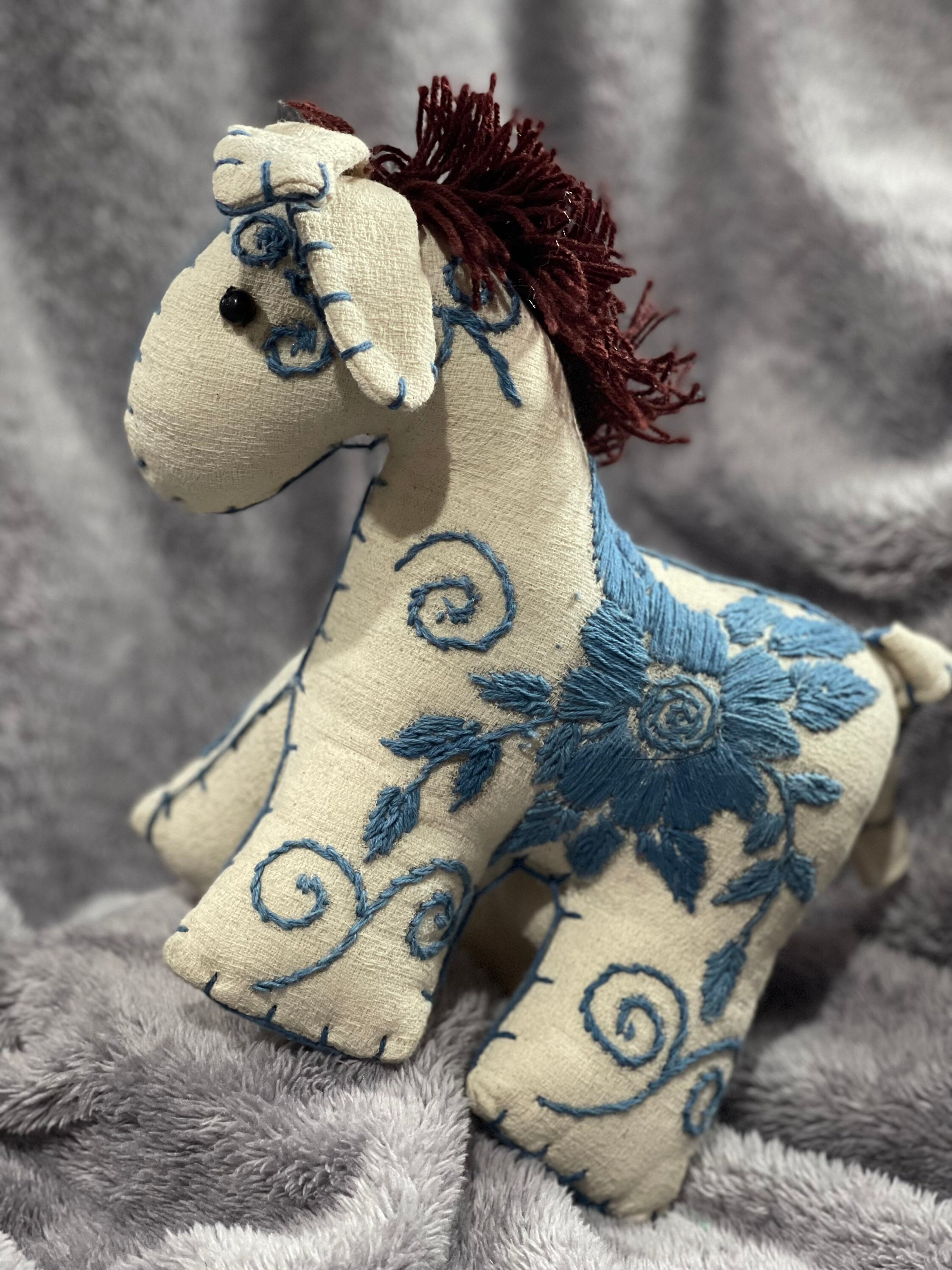 ES0032 A Charming Embroided Little Horse or Pony Child's Toy or
