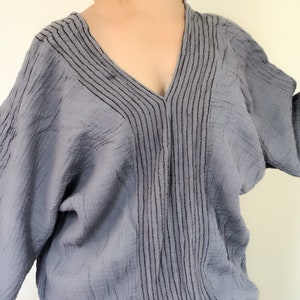 CG0310 DARK Cotton Guaze Maxi Dress smock, Indigo dyed Thai cotton  / Cotton dress