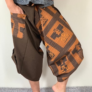 SR0022 Samurai Pants Harem pants have fisherman pants style wrap around waist
