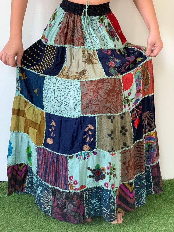 jupe longue patchwork