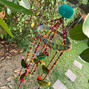 MB0176 Handmade Mobile Hanging for Home Decor, Mobiles,Baby mobile,Hanging colorful beads, boho mobile , Design cute Pom Pom decorate