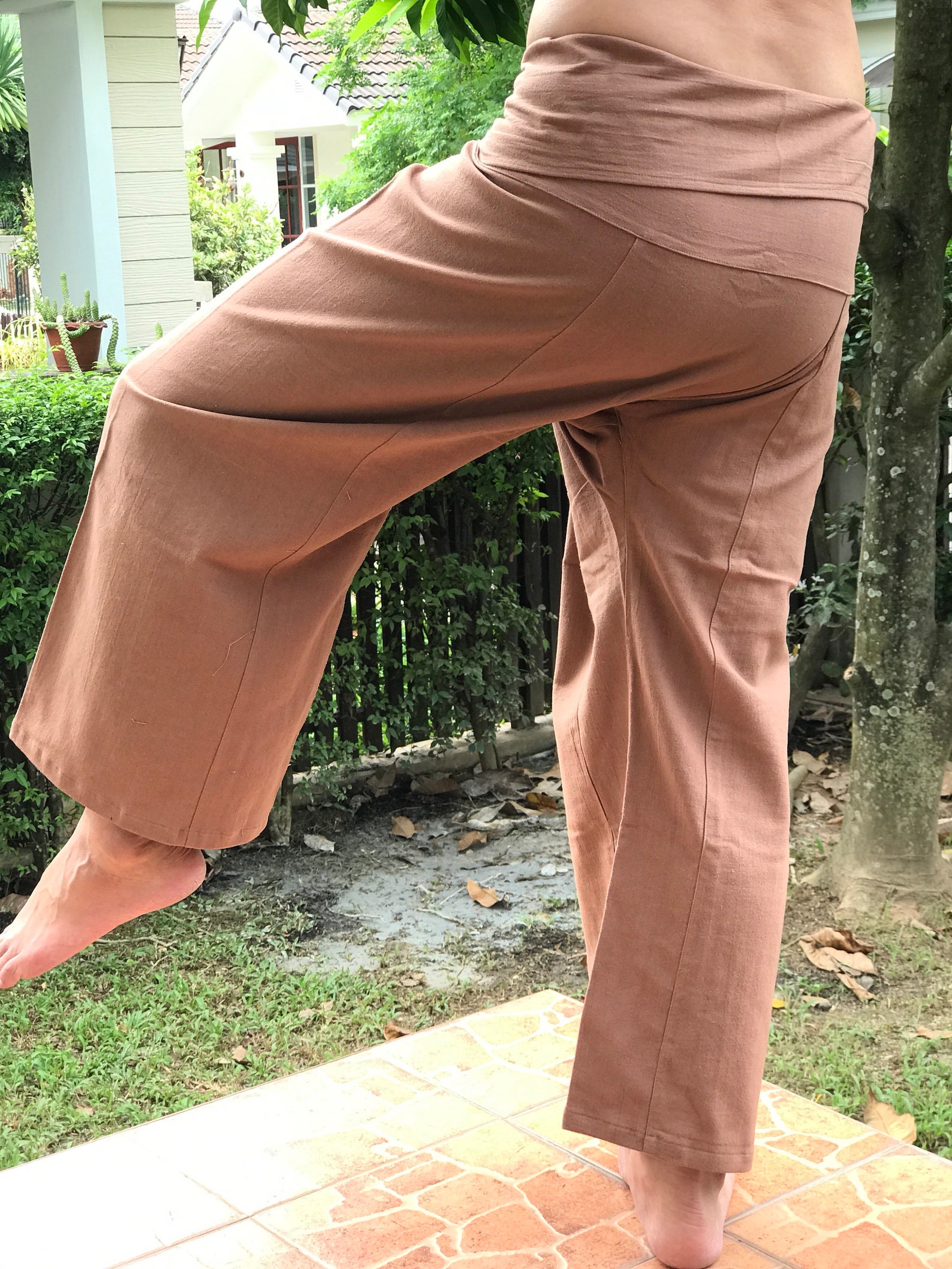 FP0141 Natural Brown Thai Fisherman/yoga Are Pants Freesize Etsy