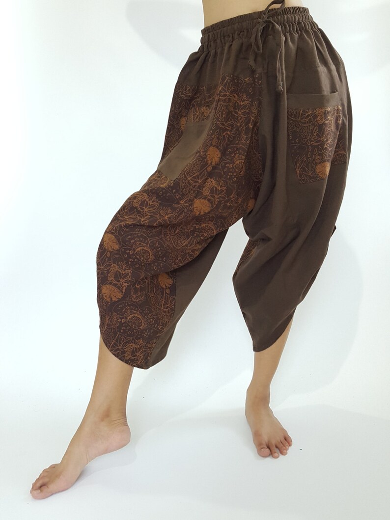 HC0228 Super soft Coconut button up cotton pants In Brown