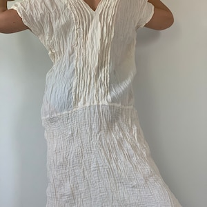 CG0321 Cotton Guaze Maxi Dress smock, Indigo dyed Thai cotton  / Cotton dress