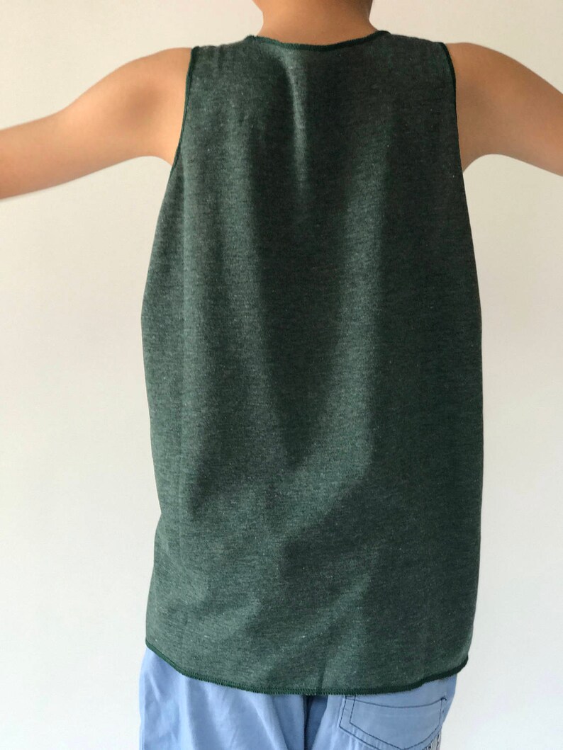 KD0007 Tank Tops Summer Tops for Kids, Summer Beach Casual Kids Tank Tops, Vest Sleeveless, Songkarn Tops, Soft and Light Weight image 2
