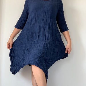 CG0184 COTTON GAUZE Long Sleeves Dress, Double Gauze cotton Dress easy to wear, Pullover style