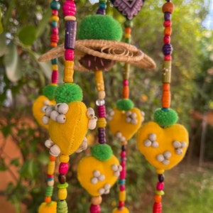 MB0180 Handmade Mobile Hanging for Home Decor, Mobiles,Baby mobile,Hanging colorful beads, boho mobile , Design cute Pom Pom decorate