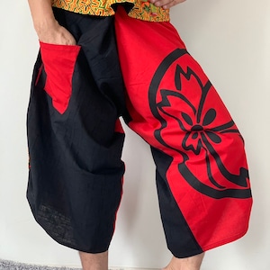 SR0088 Samurai pants with Unique Hilltribe fabric Wrap Around