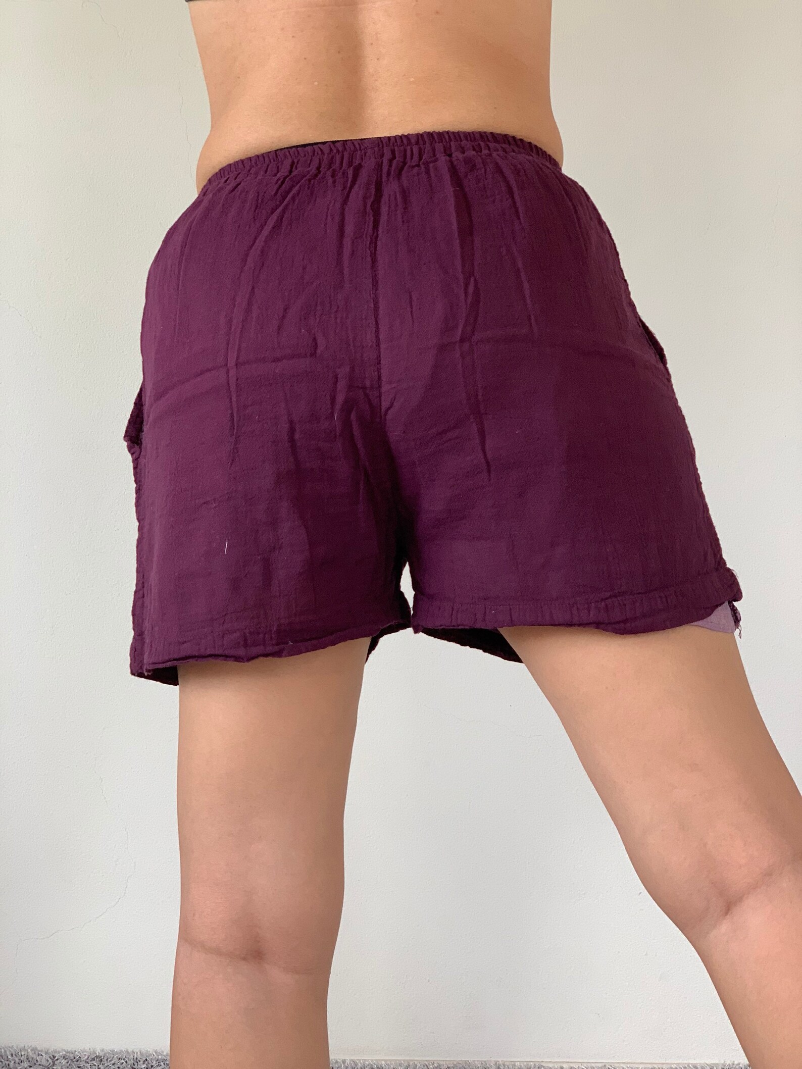 Pantalon Court Marron En Coton - Style Pantacourt Bouffant - Taille 40 Femme - Occasion Bon état