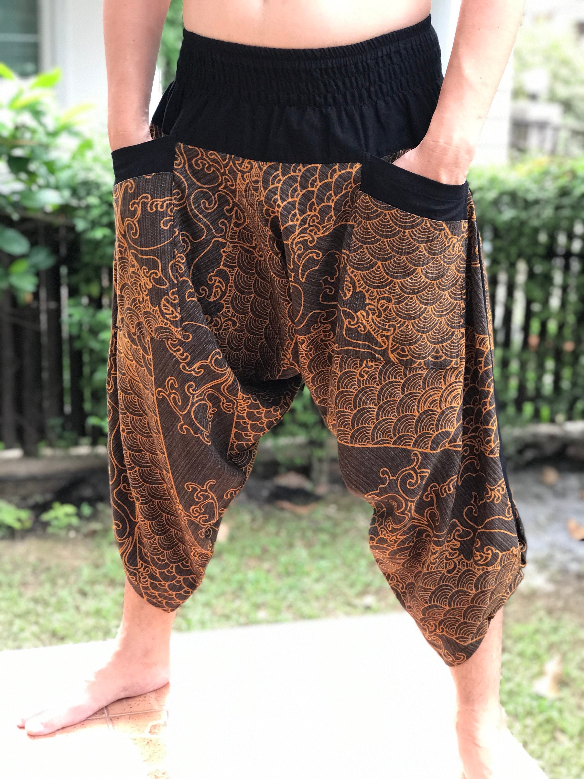 HC0581 Samurai Pants, Handmade Pants, Men's Fashion, Unisex Yoga