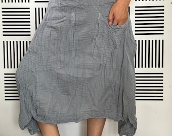 SK0268 Light Grey Maxi cotton Skirt for Beach Summer,bohemian skirts,long gypsy skirts,Elastic maxi skirts highest quality dyed