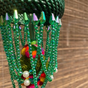 MB0186 Handmade Mobile Hanging for Home Decor, Mobiles,Baby mobile,Hanging colorful beads, boho mobile , Design cute Pom Pom decorate