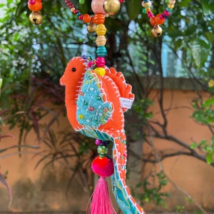 MB0040 Handmade, Home Living, Home Decor, Mobiles,Baby mobile,Hanging colorful beads, boho mobile , Design cute Pom Pom decorate