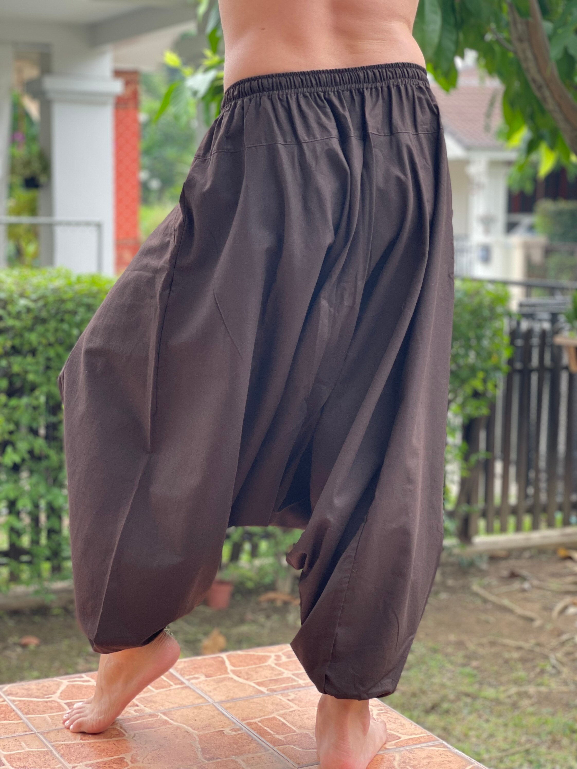 HB0021 Harem Pants Unisex Low Crotch Yoga Trousers, Low Crotch