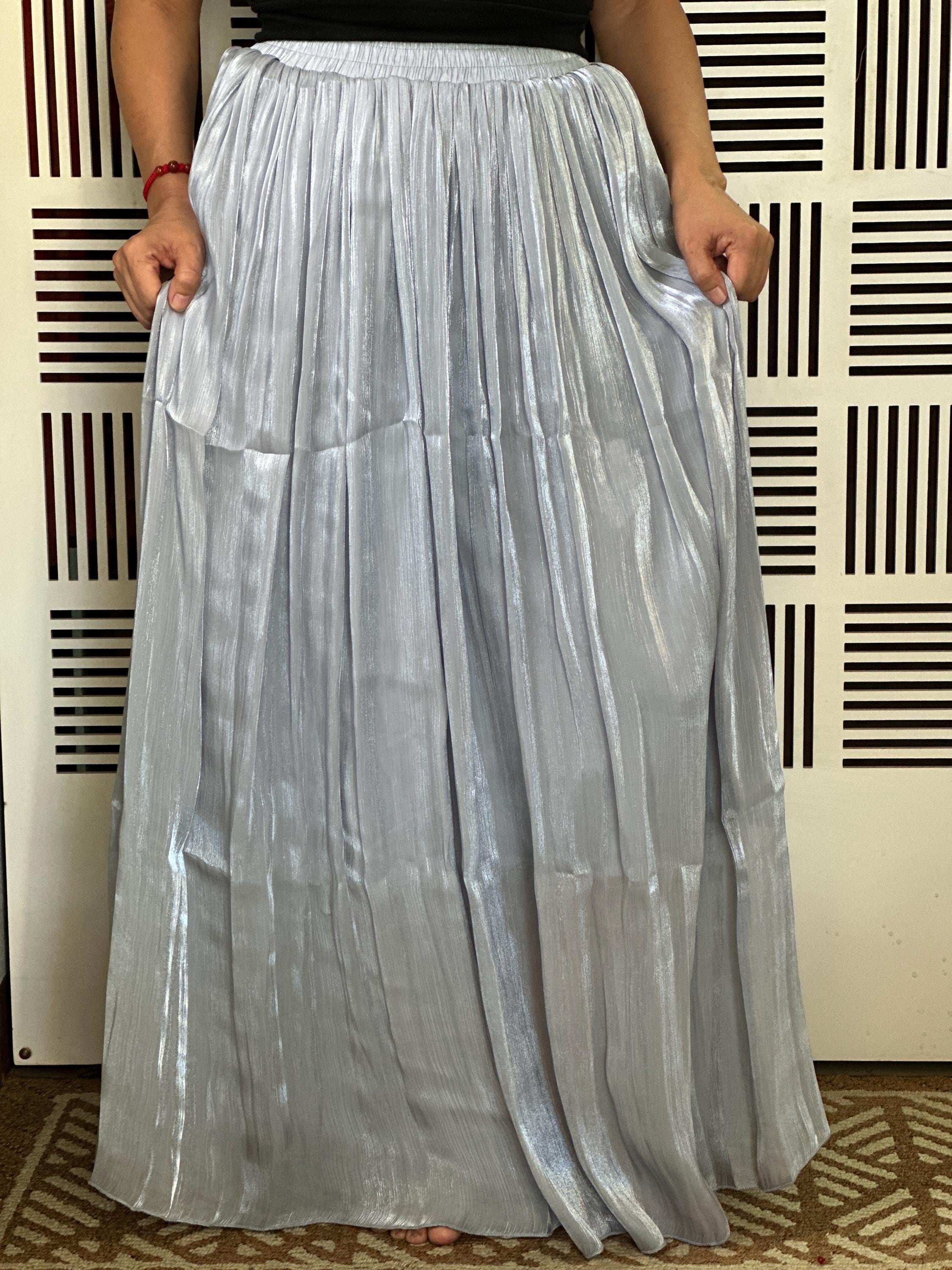 AK0007 Maxi Pleated Skirt - Etsy