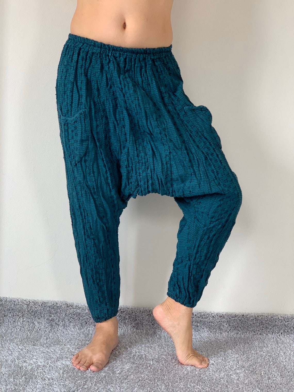 CG0132 Cotton Gauze Pants Harem Pants Super Soft Baggy Unisex Etsy