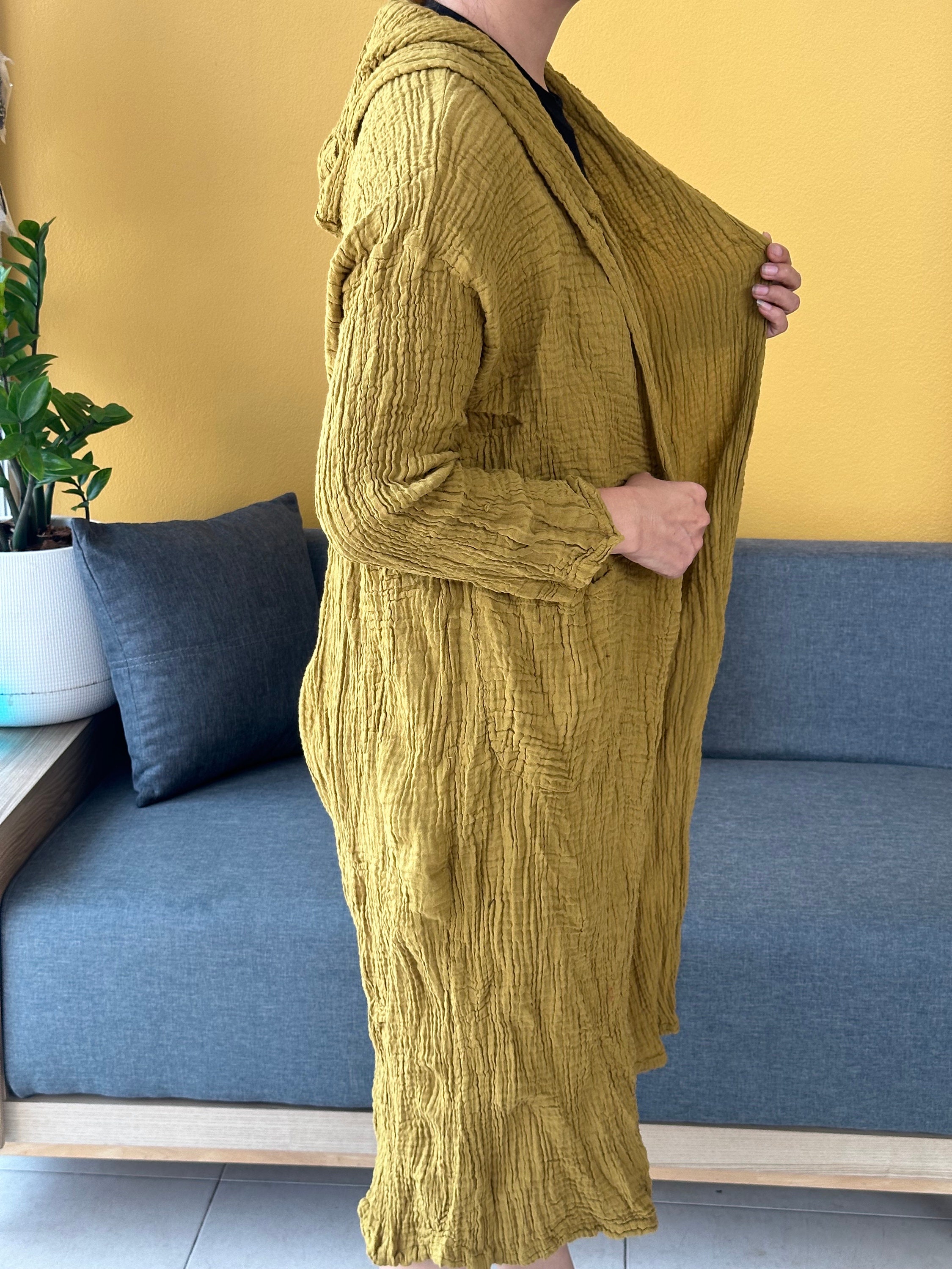 Cloack Rag LD0004 Long Cotton Cloak Hooded With Packets, Thai Cotton Gauze Cloak ...