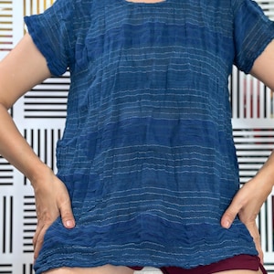 CG0514 Muslin Gauze  Blouse,Textured/gauze cotton Top, Women&#39;s Cotton Gauze Top / Short Sleeve Top,Women&#39;s Blouse.