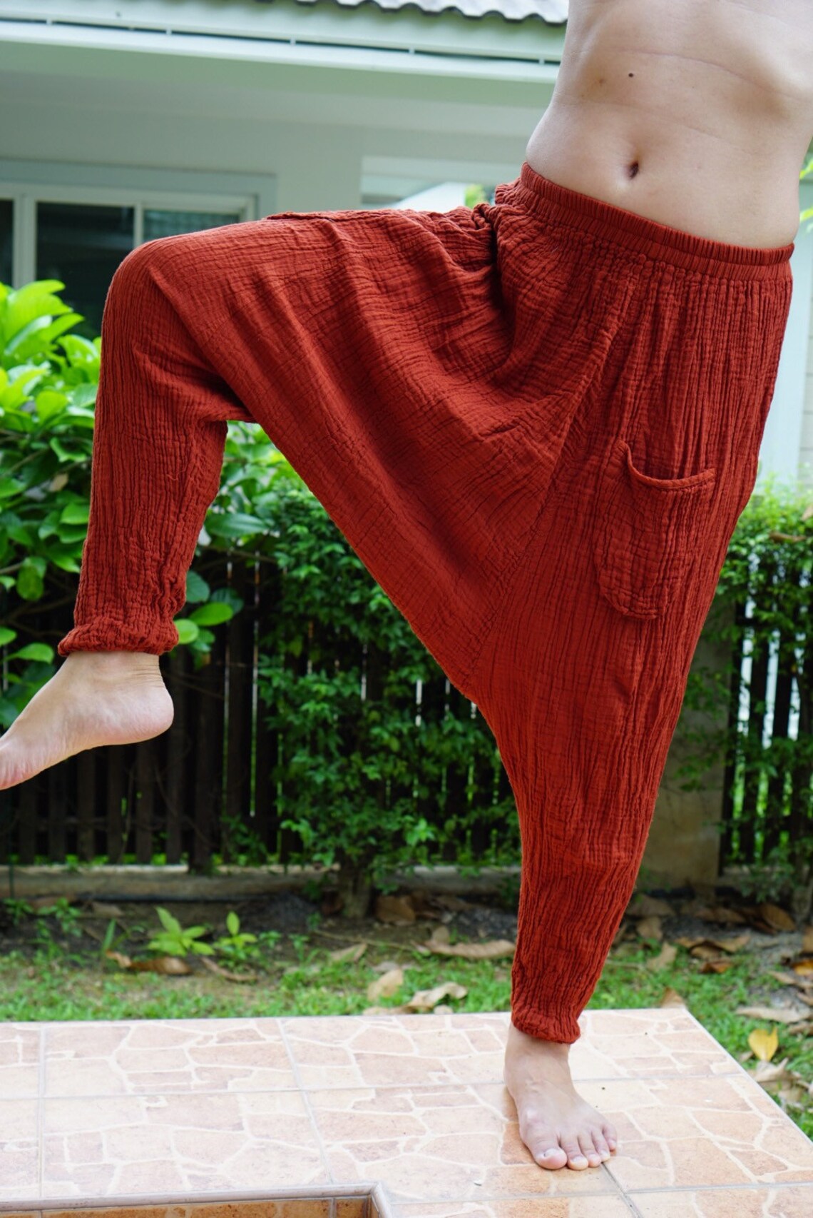 CG0071 Soft Cotton Gauze Harem Pants Gauze Baggy Unisex Harem Etsy