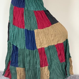 SK0308 Cotton Soft Patchwork Bohemian Skirt. Long skirt, boho style, Beach Skirt