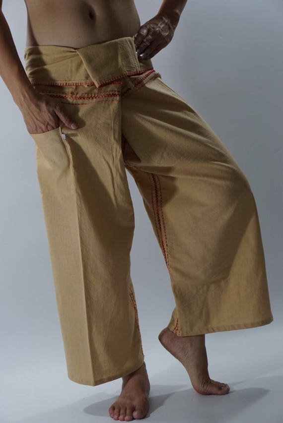 FZ0191 Hand Stitch Unisex Thai Fisherman Pants Stitch Inseam | Etsy