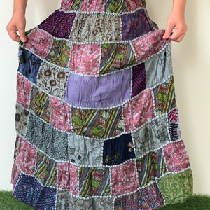 SK0800 Patchwork Bohemian Skirt. Long skirt, boho style, Beach Skirt