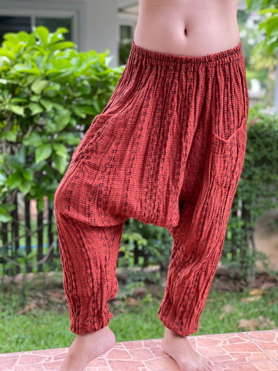 CG0473 Stitch Woven Cotton Gauze Harem Pants Super Soft Etsy